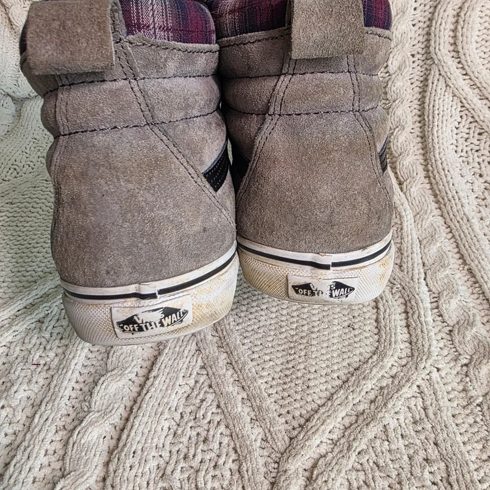 Vans Sk8-Hi MTE Grey Suede Plaid High Top Sneakers Mens 10.5 Good